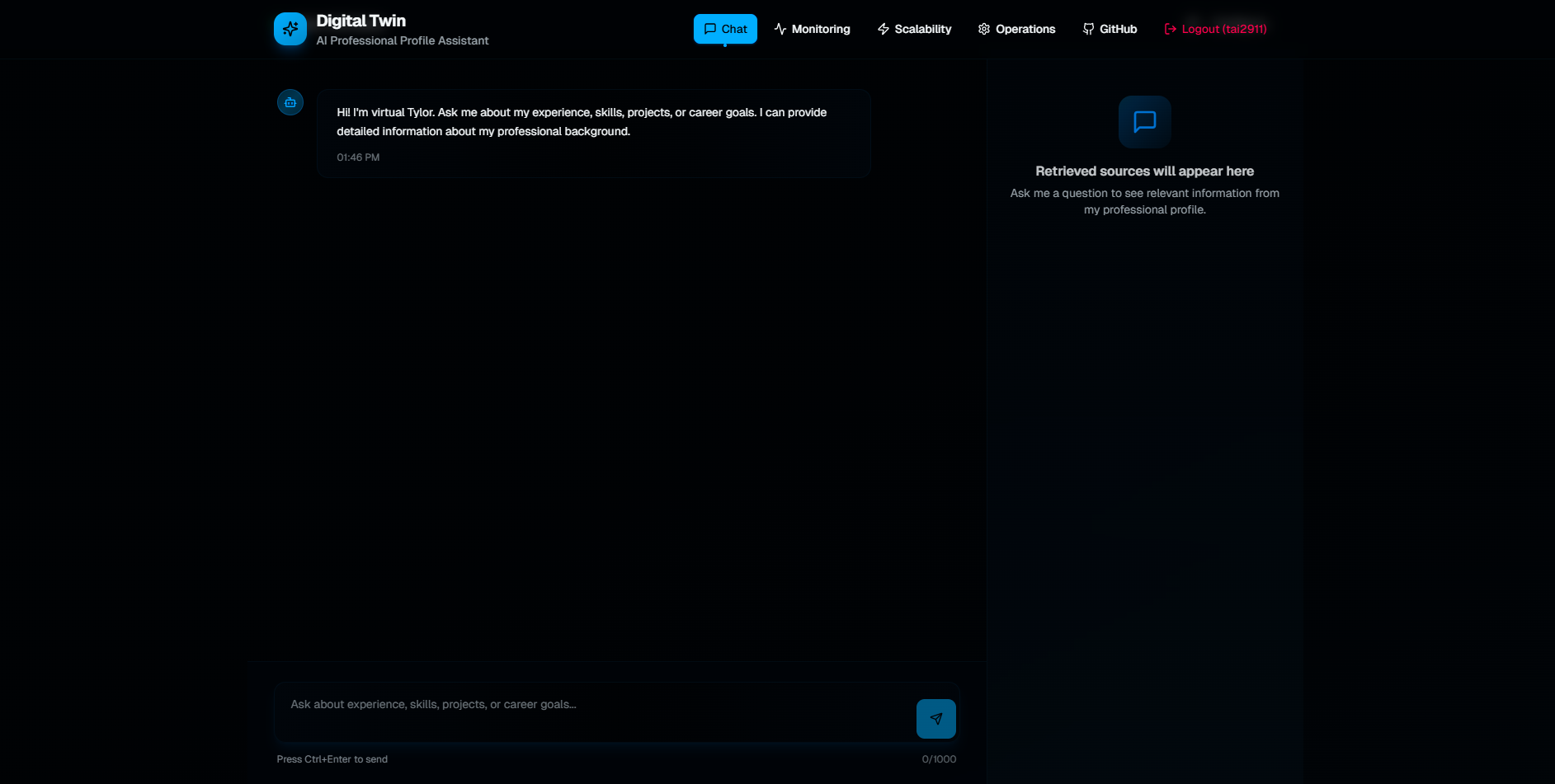 Digital Twin RAG System project preview 2